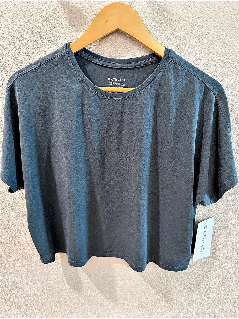 NWT Athleta With Ease Crop Tee Crop Tee in Blue/Gray Size XS